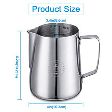 Load image into Gallery viewer, Milk Frothing Pitcher 32oz,Espresso Steaming Pitcher 32oz,Espresso Machine Accessories,Milk Frother Cup 32oz,Milk Coffee Cappuccino Latte Art,Stainless Steel Jug