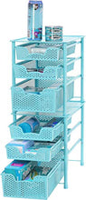 Load image into Gallery viewer, Simple Houseware Stackable 3 Tier Sliding Basket Organizer Drawer, Turquoise
