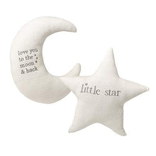 Load image into Gallery viewer, Lillian Rose White Star and Gray Moon Nursery Pillow Set