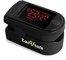 Load image into Gallery viewer, Zacurate Pro Series 500DL Fingertip Pulse Oximeter Blood Oxygen Saturation Monitor with Silicon Cover, Batteries and Lanyard (Royal Black)