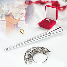 Load image into Gallery viewer, Ring Sizer Measuring Tool, NuLink Aluminum Ring Mandrel Dual Measurement Size Metal Rings Sizers Tools Kit Adjuster for Women Men Rings