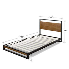 Load image into Gallery viewer, ZINUS Suzanne 37 Inch Metal and Wood Platform Bed Frame / Solid Wood & Steel Construction, Chestnut Brown, Queen & 10 Inch Green Tea Memory Foam Mattress / CertiPUR-US Certified, Queen