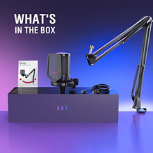 Load image into Gallery viewer, FIFINE Gaming PC USB Microphone, Podcast Condenser Mic with Boom Arm, Pop Filter, Mute Button for Streaming, Twitch, Online Chat, RGB Computer Mic for PS4/5 PC Gamer Youtuber-AmpliGame A6T