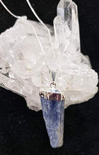 Load image into Gallery viewer, Raw Blue Kyanite Pendant Necklace on Sterling Silver Box Chain, 24"