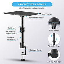 Load image into Gallery viewer, Professional Studio Monitor Speaker Stands Pair, High-Strength Aluminum Alloy, Height Adjustable, Bietrun Universal Desk Mount Shelf Tray Stands for Desktop Speaker, Bookshelf Speaker, Laptop