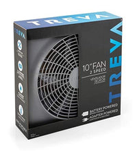 Load image into Gallery viewer, O2COOL Treva 10-Inch Portable Desktop Air Circulation Battery Fan, 2 Speed, Compact Folding & Tilt Design, with AC Adapter (Graphite)