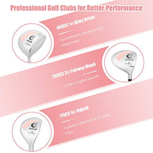 Load image into Gallery viewer, Tangkula Womens Golf Clubs Package Set 10 Pieces Right Hand, Includes 460cc Alloy Driver, 3# Fairway Wood, 4# Hybrid, 6#, 7#, 8#, 9# & P# Irons, Free Putter, Golf Club Set (Pink)