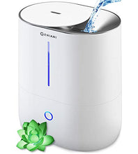 Load image into Gallery viewer, GENIANI Top Fill Cool Mist Humidifiers for Bedroom & Essential Oil Diffuser - Smart Aroma Ultrasonic Humidifier for Home, Baby, Large Room with Auto Shut Off, 4L Easy to Clean Water Tank (White)