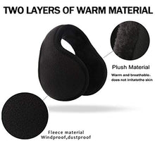 Load image into Gallery viewer, Ear Muffs for Men Women - Winter Ear Warmers - Warm Ear Covers for Cold Weather Soft Fleece Earmuffs Protects Ears Black