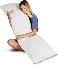 Load image into Gallery viewer, Snuggle-Pedic Full Body Pillow for Adults - Made in USA, 20 x 54 Long Pillow w/ Shredded Memory Foam & Kool-Flow Pillow Cover, GreenGuard Gold Certified