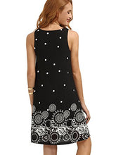Load image into Gallery viewer, Romwe Women's Summer Sundress Floral Printed Sleeveless Casual A Line Dress Black S