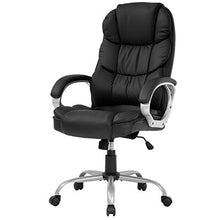 Load image into Gallery viewer, Office Chair Computer High Back Adjustable Ergonomic Desk Chair Executive PU Leather Swivel Task Chair with Armrests Lumbar Support (Black)