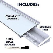 Load image into Gallery viewer, Quartet Glass Desktop Computer Pad, 18" x 6", Whiteboard, Dry Erase Surface, White Surface (GDP186)