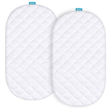 Load image into Gallery viewer, Waterproof Quilted Mattress Pad Cover Compatible with Fisher Price On The Go Baby Dome, 2 Pack, Ultra Soft Bamboo Sleep Surface, Breathable and Easy Care
