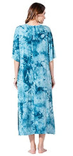 Load image into Gallery viewer, WEKILI Womens V Neck Ultra-Soft Plus-sized Nightgowns Pockets Oversized Casual Loose Long Sleep Dress Tie Dye Light Blue M