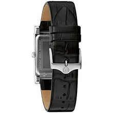 Load image into Gallery viewer, Bulova Men's Stainless Steel 3-Hand Calendar Date Quartz Watch with Black Leather Strap, Rectangle Dial Style: 96B107