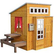 Load image into Gallery viewer, KidKraft Modern Outdoor Wooden Playhouse with Picnic Table, Mailbox and Outdoor Grill, Gift for Ages 3+