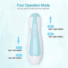 Load image into Gallery viewer, EzzySo Electric Baby Nail File, Illuminated Baby Nail Trimmer, 6 Replacement Pads and 4 Speed Control Modes, Suitable for Newborn Female Adult Toes, Blue (2Pcs)