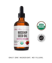 Load image into Gallery viewer, Rosehip Seed Oil by Kate Blanc. USDA Certified Organic, 100% Pure, Cold Pressed, Unrefined. Reduce Acne Scars. Essential Oil for Face, Nails, Hair, Skin. Therapeutic AAA+ Grade. (1 fl oz)