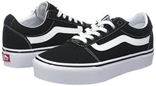 Load image into Gallery viewer, Vans Women's Ward Platform Low-Top Sneakers, Black ((Canvas) Black/White 187), 7.5