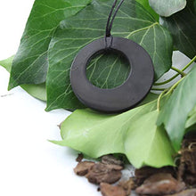 Load image into Gallery viewer, Heka Naturals Shungite Pendant Necklace, Double Circle EMF Protection Pendant | Shungite Jewelry is Trendy and Used for Chakra and Energy Balancing | Double Circle
