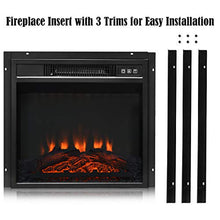 Load image into Gallery viewer, Tangkula 18" Electric Fireplace Heater, Freestanding & Recessed 1400 W Electric Stove Heater w/Adjustable LED Flame, Fireplace Insert w/Remote Control, Safer Plug and Sensor