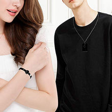 Load image into Gallery viewer, Uloveido Matching Bracelet with Necklace for Girlfriend Boyfriend, Rose Gold Plated Titanium Puzzle Couple Heart Bracelet and Key Pendant Necklace for Men and Women SN300 (Rose Gold Color)