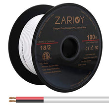 Load image into Gallery viewer, Zarivy 100 Feet 18 Gauge 2 Conductors Red Black Wire with Fire Resistant CL2 White Jacket, 18AWG Hookup Electrical Wire LED Strips Extension Cord Cable for LED Ribbon Lamp Tape Lighting