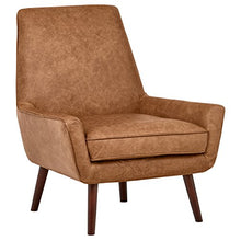 Load image into Gallery viewer, Amazon Brand – Rivet Jamie Leather Mid-Century Modern Low Arm Accent Chair, 31"W, Cognac