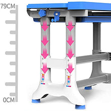 Load image into Gallery viewer, WZZ Kids Desk and Chair Set, Height Adjustable Kids Table and Chair Set, Home School Use Anti-Reflective Children Study Table with LED Light(Endurance 4 H)/Reading Board/Pull-Out Drawer 70X40cm,Pink
