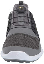 Load image into Gallery viewer, Puma Golf Men's Ignite Nxt Disc Golf Shoe, Quiet Shade-Puma Team Gold-Puma Black, 12 M US