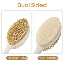 Load image into Gallery viewer, Back Scrubber Anti Slip for Shower,Back Brush Long Handle with Stiff and Soft Bristles,Body Exfoliator for Bath or Dry Brush(Blue)