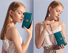 Load image into Gallery viewer, SENDEFN Wallets for Women Genuine Leather Credit Card Holder with RFID Blocking Large Capacity Wristlet