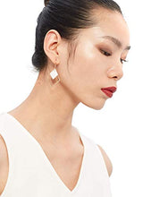 Load image into Gallery viewer, 14k Gold Plated Square White Shell Drop Earrings La Raffine For Women Jewelry Wedding Geometric Earrings for Women Girl Gifts Present Valentines Birthday Anniversary Mothers Day Christmas(Golden)