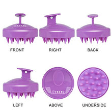 Load image into Gallery viewer, Hair Shampoo Brush, HEETA Scalp Care Hair Brush with Soft Silicone Scalp Massager (Purple)