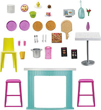 Load image into Gallery viewer, Barbie Cook ‘n Grill Restaurant Playset Doll, 30+ Pieces & 6 Play Areas Including Kitchen, Pizza Oven, Grill & Dining Booth, Gift for 3 to 7 Year Olds