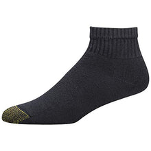 Load image into Gallery viewer, Gold Toe Men's 656p Cotton Quarter Athletic Socks, Multipairs, Black (6-Pairs), Large