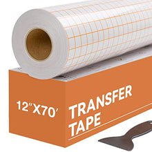 Load image into Gallery viewer, Transfer Tape for Vinyl - 12” x 70 FT w/Orange Alignment Grid for Adhesive Vinyl - Medium Tack Vinyl Transfer Tape for Silhouette Cameo, Cricut for Decals,Signs, Windows and Stickers