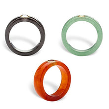 Load image into Gallery viewer, 10K Yellow Gold Round Genuine Topaz Peridot and Garnet Multicolor Jade 3 Piece Ring Set Size 9