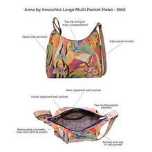 Load image into Gallery viewer, Anna By Anuschka Handpainted Leather Large Multi Pocket Hobo,Bird On A Branch