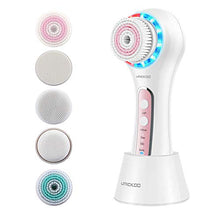 Load image into Gallery viewer, UMICKOO Facial Cleansing Brush,Rechargeable IPX7 Waterproof with 5 Brush Heads,Face Brush Use for Exfoliating, Massaging and Deep Cleansing (Multi)