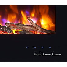 Load image into Gallery viewer, PuraFlame Alice 50 Inches Recessed Electric Fireplace, Wall Mounted for 2 X 6 Stud, Log Set & Crystal, 1500W Heater, Black