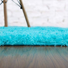 Load image into Gallery viewer, Softlife Fluffy Area Rugs for Bedroom 4' x 5.3' Shaggy Floor Carpet Cute Rug for Girls Kids Living Room Nursery Home Decor, Turquoise Blue