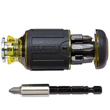 Load image into Gallery viewer, Klein Tools 32308 Multi-bit Stubby Screwdriver, Impact Rated 8-in-1 Adjustable Magnetic Tool with Phillips, Slotted, Square and Nut Driver