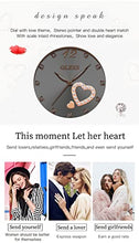 Load image into Gallery viewer, OLEVS Watch for Women Gifts Set Rose Gold and Eiffel Tower Bracelet Set Minimalist Slim Casual Dress Analog Quartz Wrist Watches for Lady Waterproof with Heart Love Shape Diamonds Black Dial Two Tone