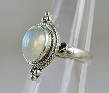 Load image into Gallery viewer, Rainbow Moonstone Silver Ring, Rainbow Moonstone, Moonstone Ring, 925 Sterling Silver, Silver Ring, Handmade Jewelry, Size 4-13 US