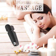 Load image into Gallery viewer, LESUMI Upgraded Personal Wand Massager with Memory - Premium with 8 Speeds 20 Patterns and One-Click Recovery - Mini Handheld Powerful Rechargeable for Neck Back Stress Relief Relax Muscles (Black)