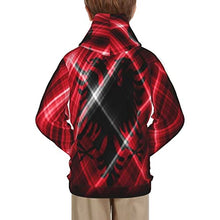 Load image into Gallery viewer, Albania Flag Print Hoodies Kids 3D Print Sweatshirts Long Sleeve Pullover Hoodies with Pocket for Teen Boys and Girls Black