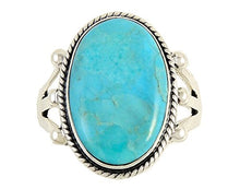 Load image into Gallery viewer, Turquoise Ring Sterling Silver 925 Genuine Gemstones Size 6 to 11 (Choose Color) (Turquoise, 8)