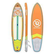 Load image into Gallery viewer, iROCKER All-Around Inflatable Stand Up Paddle Board, Extremely Stable 11' Long x 32" Wide x 6" Thick Premium SUP with Roller Bag, Carbon Paddle, Pump, Leash, Fins & Repair Kit, Orange